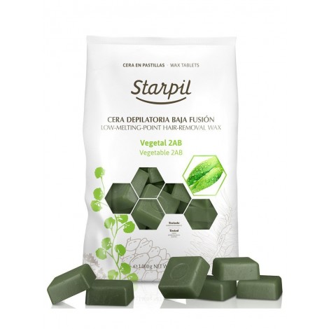 Starpil Cera Vegetable Зеленый пленочный воск для депиляции в брикетах (1 кг)