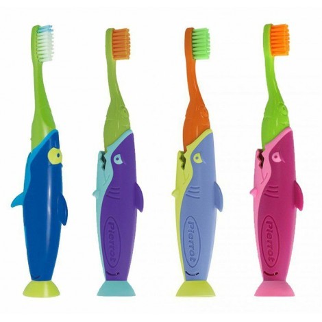 Pierrot Sharky зубная щетка на присоске с мягкими щетинками для детей 2-8 лет (1 шт)