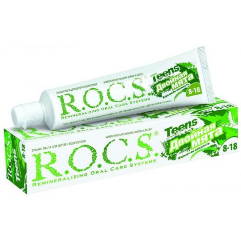 R.O.C.S. Teens взрывная свежесть зубная паста двойная мята для детей и подростков от 8 до 18 лет (74 гр)