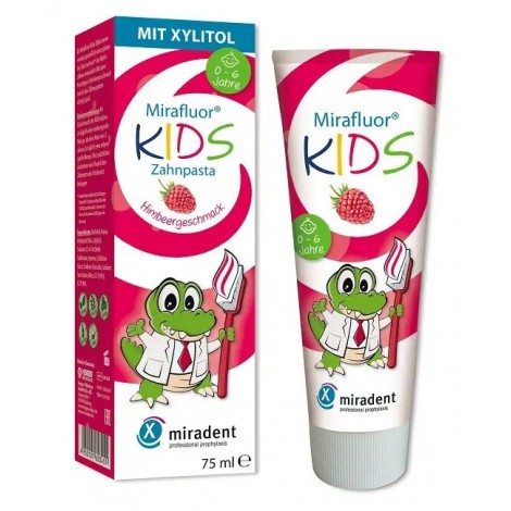 Miradent Mirafluor Kids зубная паста со вкусом малины для детей от 0 до 6 лет (75 мл)