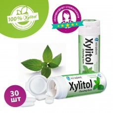 Miradent Xylitol Menthe Verte жевательная резинка сладкая мята 30 шт (30 гр)