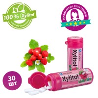 Miradent Xylitol Chewing Gum Kids жевательная резинка земляника 30 шт (30 гр)
