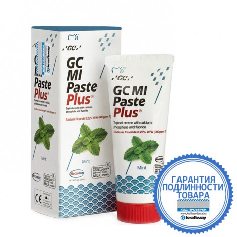GC corporation MI Paste Plus Мята паста аппликационный мусс с фтором для реминерализации 40 г