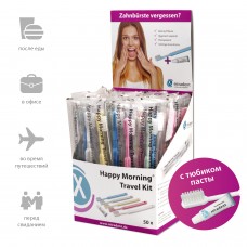 Miradent Happy Morningе Travel kit одноразовые зубные щетки с зубной пастой 3гр. (50 шт)