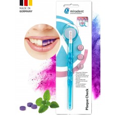 Miradent Plaque Check набор (зеркало стоматологическое голубое и 3 таблетки для индикации зубного налета)