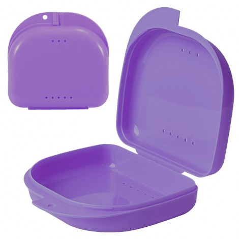 Andent DB02 контейнер для хранения ортодонтических конструкций с дырочками (80*78*28) фиолетовый