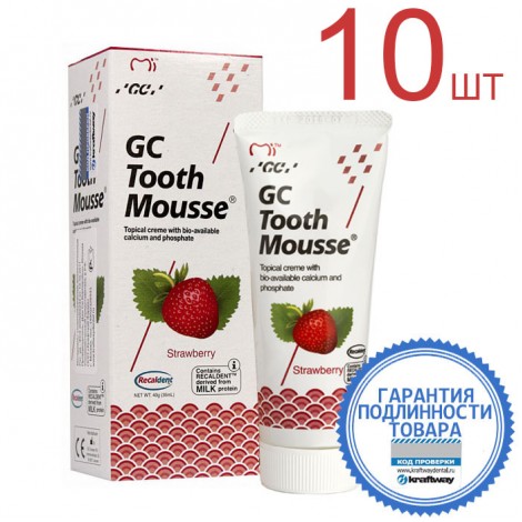 GC Corporation Tooth Mousse аппликационный мусс для реминерализации зубов со вкусом клубники (40 гр) (10 шт)