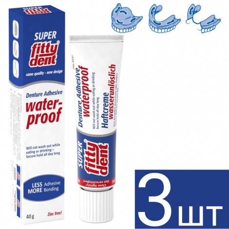 Fittydent Super клей для супер фиксации съемных зубных протезов 40 гр (3 шт)