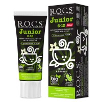 Rocs Junior black Черная зубная паста Кокос и Ваниль 74 гр
