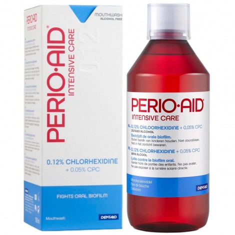 Perio Aid Intensive Care ополаскиватель антибактериальный для полости рта с хлоргексидином 0.12% для применения в первые 2 недели после хирургического вмешательства (500 мл)