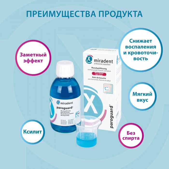 Miradent Paroguard Liquid ополаскиватель для полости рта с хлоргексидином 0,2% (200 мл)