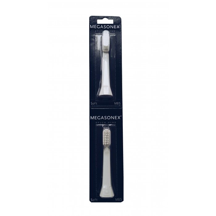 Megasonex MB5 Soft насадки стандартные мягкой жесткости для электрической зубной щетки M8 (2 шт)