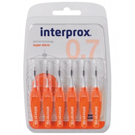 Interprox Super Micro 0.7 (0,5 - 2 мм) межзубные ершики (6 шт) оранжевые