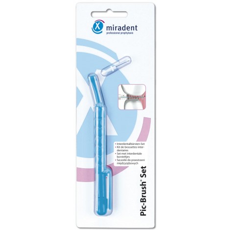 Miradent Pic Brush Set Blue ручка с одним ершиком для брекетов (голубая)