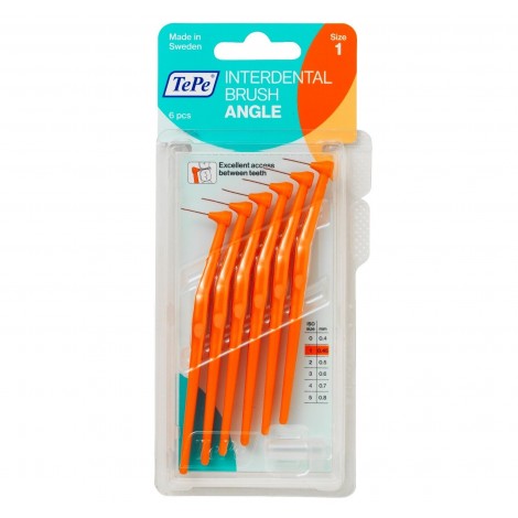 TePe Interdental Brush Angle Размер 1 угловые межзубные ершики 0.45 мм (6 шт) оранжевые