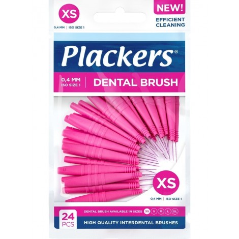 Plackers Dental Brush XS 0,40 мм межзубные ершики (24 шт) розовые
