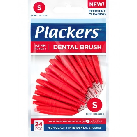 Plackers Dental Brush S 0,50 мм межзубные ершики (24 шт) красные