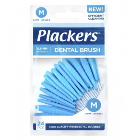 Plackers Dental Brush M ISO 3 (0.60 мм) межзубные ершики (24 шт) синие