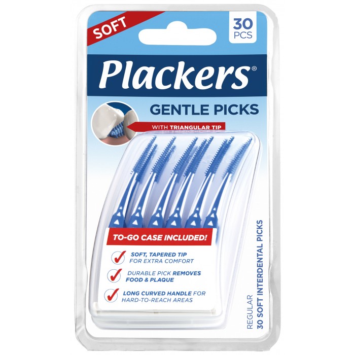 Plackers Gentle Picks мягкие силиконовые ершики с контейнером (30 шт) 