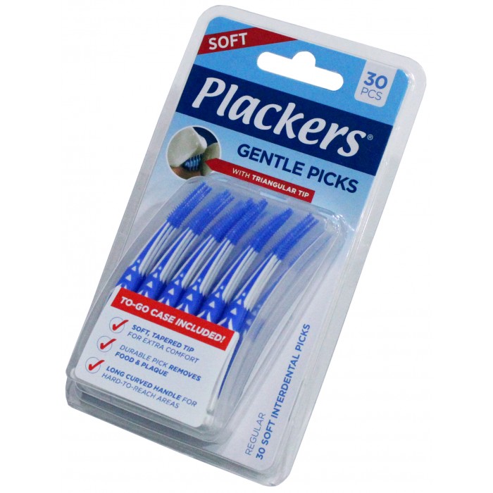 Plackers Gentle Picks мягкие силиконовые ершики с контейнером (30 шт) 