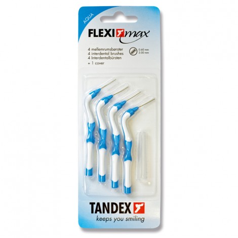 Tandex Flexi Max Aqua межзубные ершики 0.60 мм проволока, 3.00 мм ершик (4 шт) голубые