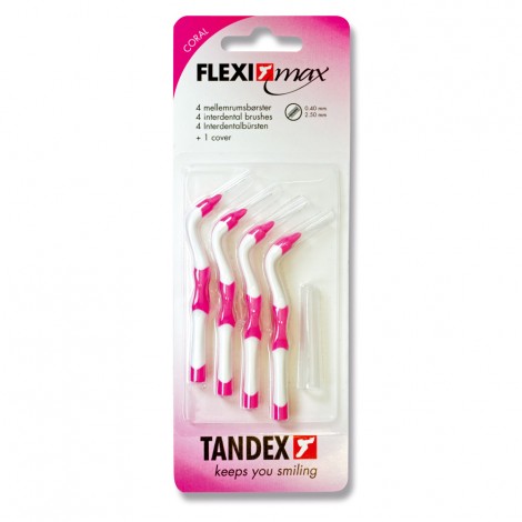 Tandex Flexi Max Coral межзубные ершики 0.40 мм проволока, 2.50 мм ершик (4 шт) розовые
