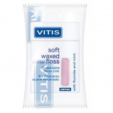 Vitis NEW Waxed Dental Floss with Fluoride and Mint зубная нить вощеная/скрученная в мягкой упаковке