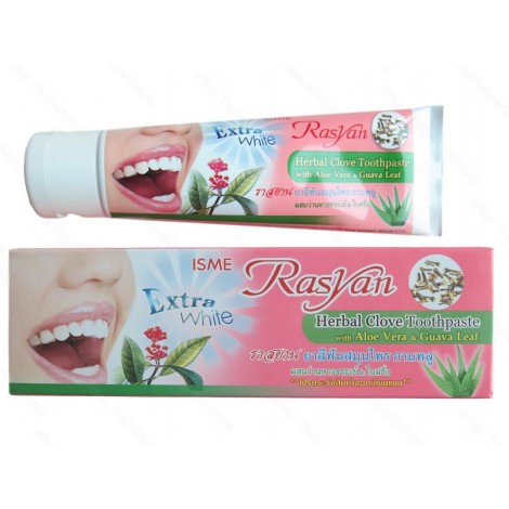 Rasyan Herbal Extra White зубная паста с гвоздикой, алоэ вера и листьями гуавы (30 гр)