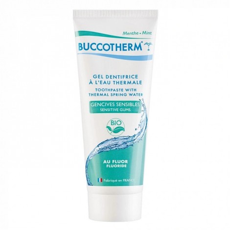 Buccotherm зубная гель-паста для чувствительных десен с фтором и термальной водой (75 мл)