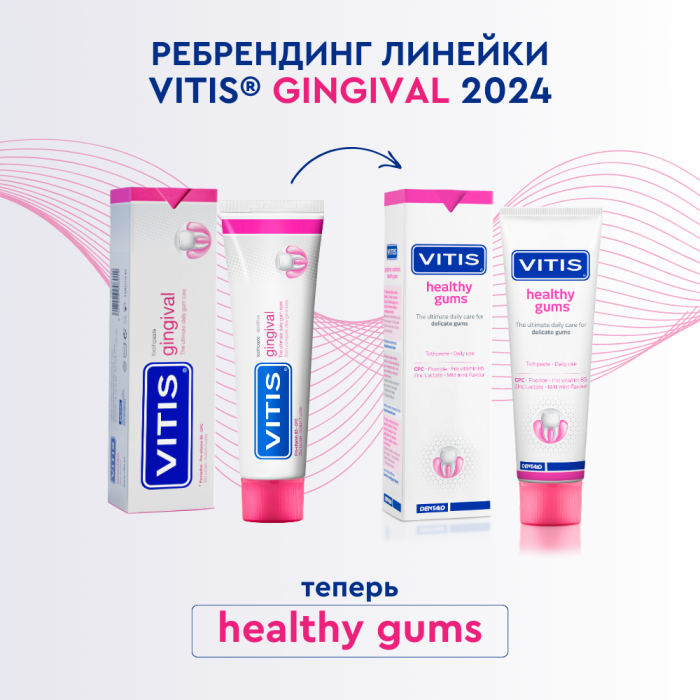 Dentaid Vitis Healthy Gums (Gingival) зубная паста для лечения и профилактики гингивита (воспаления десен и кровоточивости) (100 мл)