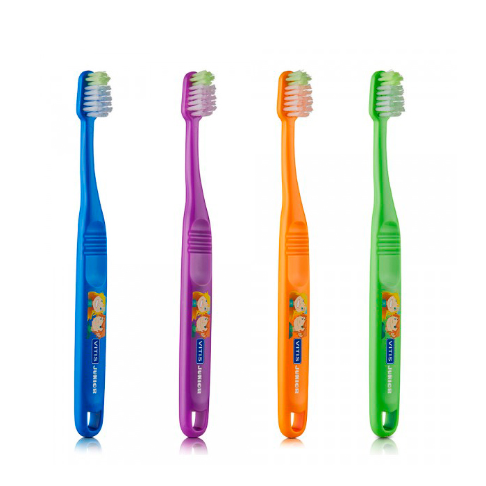 Vitis Junior зубная щетка с мягкими щетинками в твердой упаковке для детей от 6 лет (1 шт)