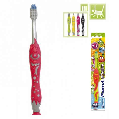 Pierrot Kids Monster зубная щетка с мягкими щетинками для детей от 2 до 8 лет (1 шт)
