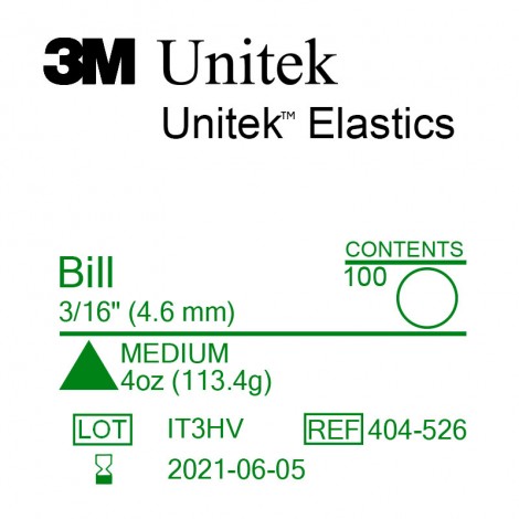 3M Unitek Bill (Билл) 3/16" (4,6 мм) 4 Oz (113,4 г) эластики внутриротовые Medium