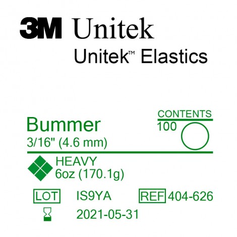 3M Unitek Bummer (Бумер) 3/16" (4,6 мм) 6 Oz (170,1 г) эластики внутриротовые Heavy