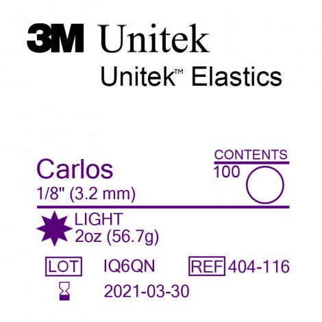 3M Unitek Carlos (Карлос) 1/8" (3,2 мм) 2 Oz (56,7 г) эластики внутриротовые Light