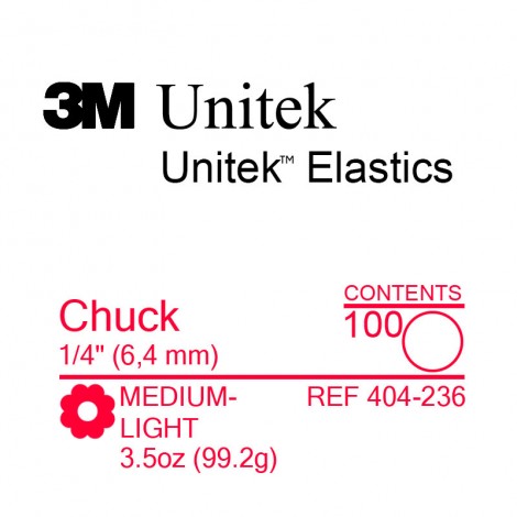 3M Unitek Chuck (Чак) 1/4" (6,4 мм) 3,5 Oz (99,2 г) эластики внутриротовые Medium-light
