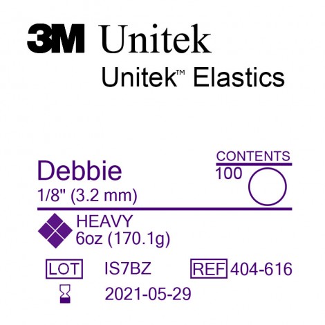 3M Unitek Debbie (Дебби) 1/8" (3,2 мм) 6 Oz (170,1 г) эластики внутриротовые Heavy