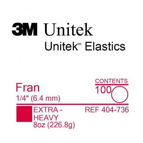 3M Unitek Fran (Фран) 1/4" (6,4 мм) 8 Oz (226,8 г) эластики внеротовые Extra-heavy