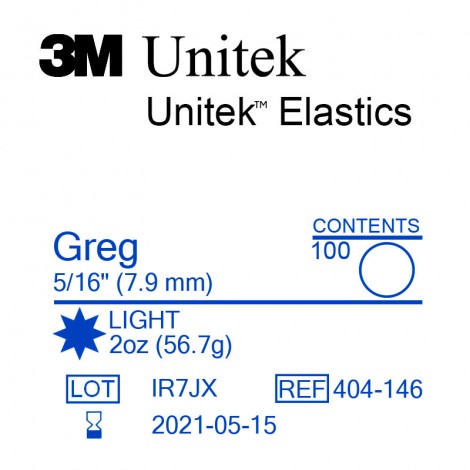 3M Unitek Greg (Грег) 5/16" (7,9 мм) 2 Oz (56,7 г) эластики внутриротовые Light