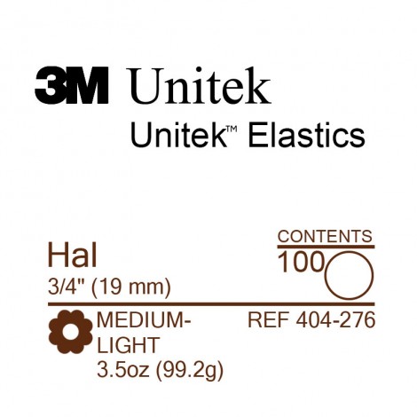 3M Unitek Hal (Хал) 3/4" (19 мм) 3,5 Oz (99,2 г) эластики внутриротовые Medium-light