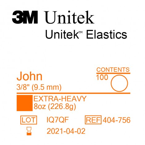 3M Unitek John (Джон) 3/8" (9,5 мм) 8 Oz (226,8 г) эластики внеротовые Extra-heavy
