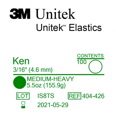 3M Unitek Ken (Кен) 3/16" (4,6 мм) 5,5 Oz (155,9 г) эластики внутриротовые Medium-heavy