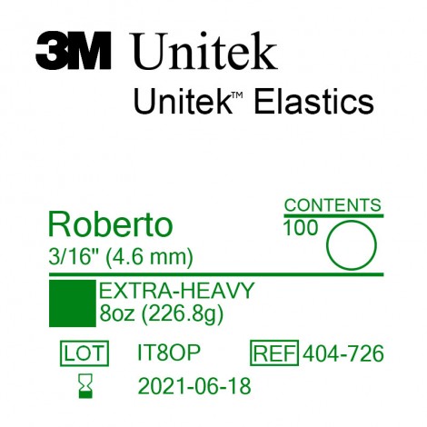 3M Unitek Roberto (Роберто) 3/16" (4,6 мм) 8 Oz (226,8 г) эластики внеротовые Extra-heavy