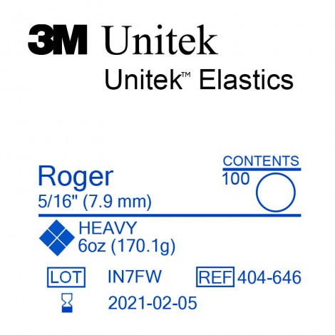 3M Unitek Roger (Роджер) 5/16" (7,9 мм) 6 Oz (170,1 г) эластики внутриротовые Heavy