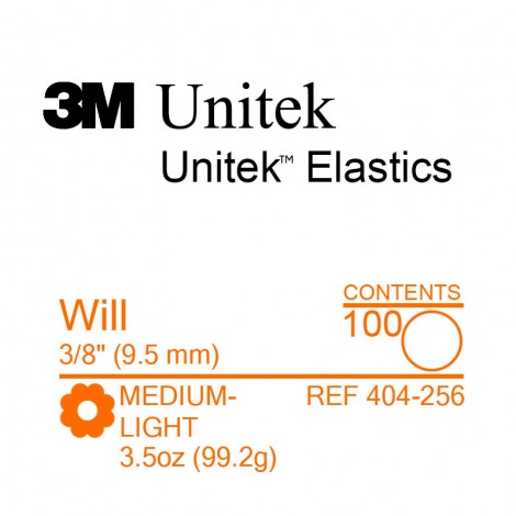 3M Unitek Will (Уилл) 3/8" (9,5 мм) 3,5 Oz (99,2 г) эластики внутриротовые Medium-light