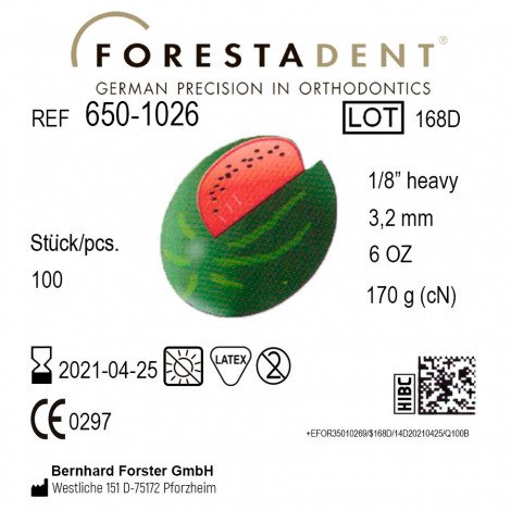 Forestadent Арбуз эластики внеротовые Heavy 1/8 (3,2 мм) 6 Oz (170 гр)