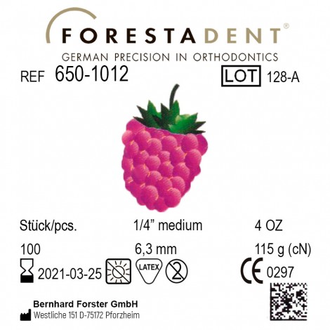 Forestadent Малина эластики внеротовые Medium 1/4" (6,3 мм) 4 Oz (115 гр)