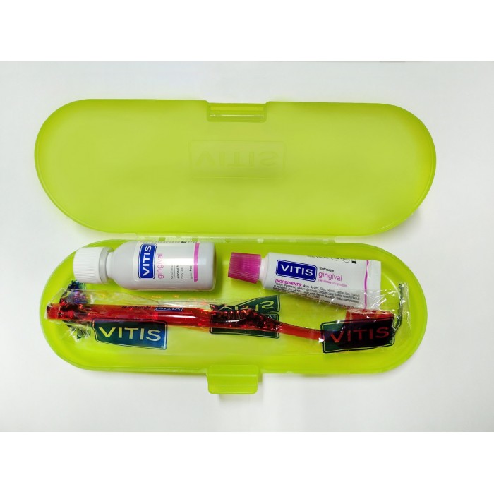 Dentaid Vitis Gingival Kit набор для ухода за деснами (зубная щетка, паста и ополаскиватель) в пенале