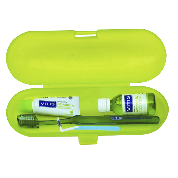 Dentaid Vitis Orthodontic Kit ортодонтический набор (зубная щетка, паста, ополаскиватель и ершик) в пенале