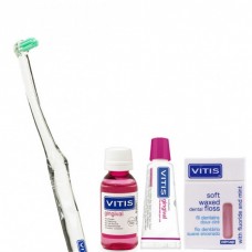 Vitis набор имплантологический (зубная щетка, паста, ополаскиватель и зубная нить) в пенале
